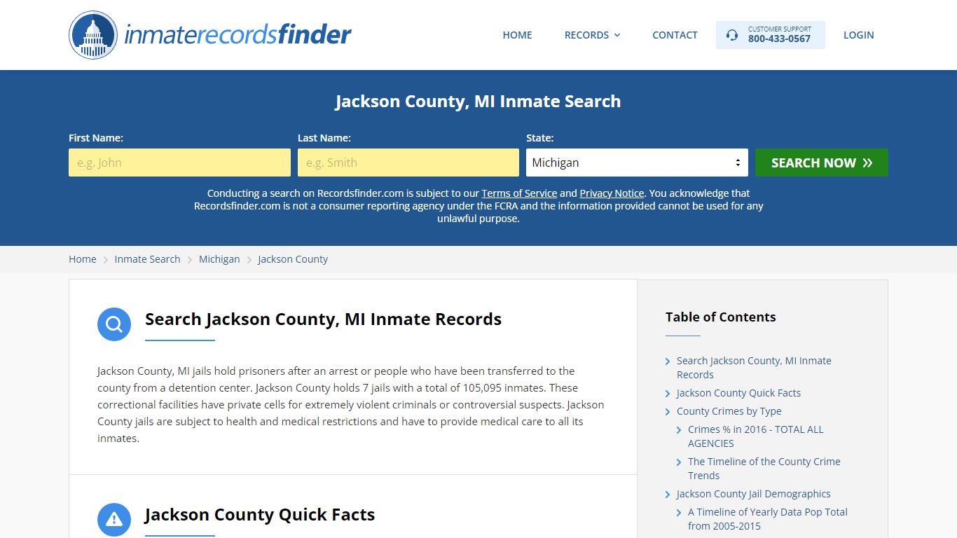 Jackson County, MI Inmate Lookup & Jail Records Online